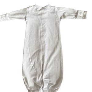 Magnolia baby Newborn daygown. Neutral white with cream dot embroidery.
